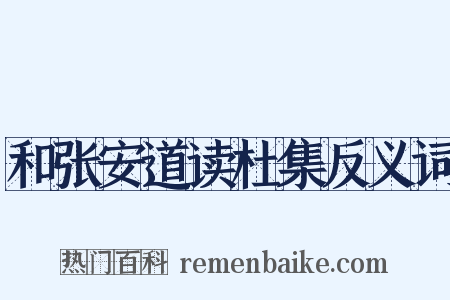 和张安道读杜集反义词是什么意思的图片
